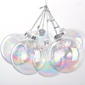 Décoration de fête Xmas Glass Hanging Ball Christmas Tree Drop Ornements Iridescent Babioles Sphère Pendentif