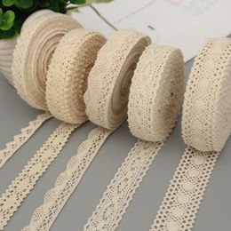 Party Decoration Yards/Roll White Beige Cotton Lace Trim Net Ribbons Christmas Festival Supplies Wedding Event DecorationParty