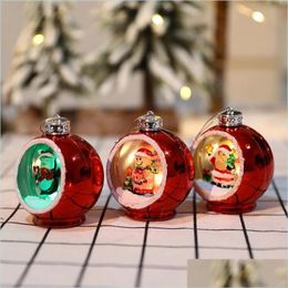 Décoration de fête Année 2022 Creux Led Boule De Noël Pour La Maison Ornement Cadeaux Natal 2021 Arbre De Noël Pendentif Navidad Décor Drop D Bdebag Dhkgv