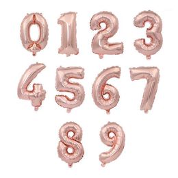 Party Decoration Ynaayu 16inch 32inch nummer 0-9 cijferfolie Ballonnen Rose Gold Helium Ballons Verjaardag Air Baloons Leveringen