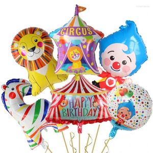 Feestdecoratie zebra clown dier gelukkige verjaardag folie helium ballon circus troupe lion kinderspeelgoed babybuien opblazen globo's