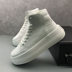 Feestontwerpers kleden trouwschoenen herfst ademende gevulkaniseerde casual lederen sneakers rond teen dikke bodem business 1191