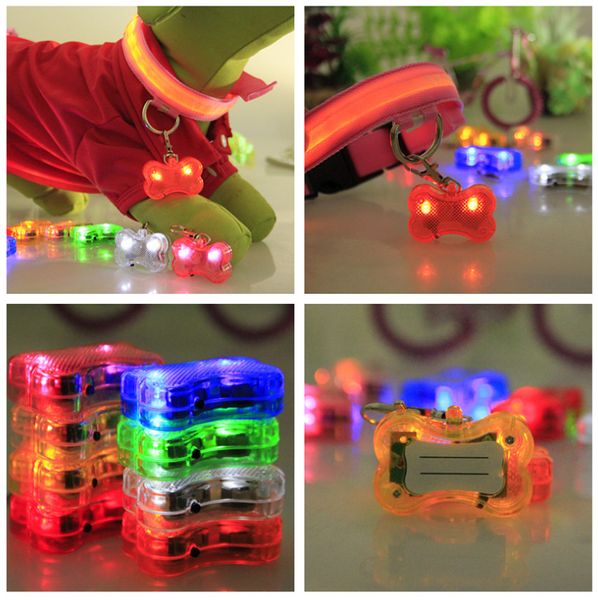 Colliers de chat fête chien 4.8*3*1.5cm 6 couleurs étiquette pour animaux de compagnie pendentif sécurité LED ornements lumineux fournitures rougeoyantes étiquettes pour animaux de compagnie