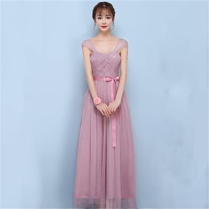 Robe de soirée femme longue soeurs groupe mariée mariage Toast vêtements nu ou couverture épaule 2 porter Style Chic LR739 210531