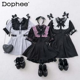 Robes De soirée 2023 été tout-Match Style japonais doux nœud dentelle Lolita courte Mini robe taille minceur Mine robes De Mujer