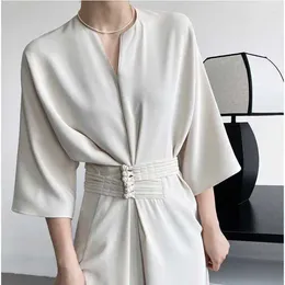 Robes de soirée 2023 Été Femmes Chinois Style Classique Rétro Boucle À Lacets Robe Droite Français Tendre Élégant Tempérament Banlieue Longue