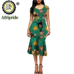 Robes de fête 2024 africain pour femmes décontractées conception de manches courtes bazin imprimé boho robe robe vestidos s1925005