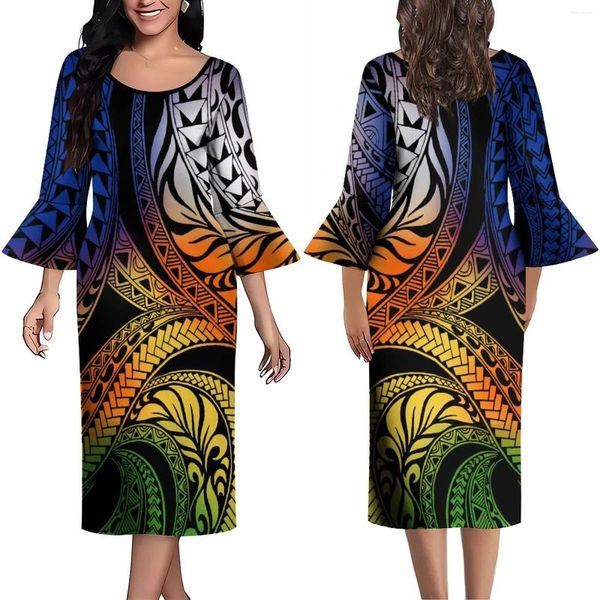 Robes de fête 2024 Design Robe pour femmes Slim Maxi Tempérament Banquet polynésien d'automne d'été de haute qualité