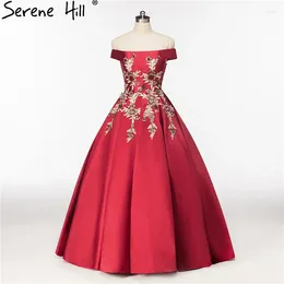 Robes de fête 2024 EST SEXY BALBOWN SORIE VINE RED SEPLESS SANSE CRISTAL SATIN FORMAL REAL PO HA2081