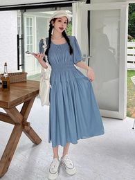 Vestidos de fiesta 2024 señoras verano moda coreana mujer vestido Vestidos Robe Elbise suelto talla grande manga corta Maxi largo para mujeres