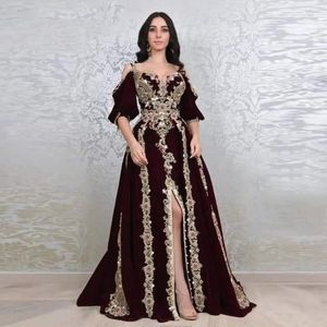 Vestidos de fiesta 2024 laxsesu marroquí kaftan árabe noche dubai saudi media mangas hendidura gowms gowms vestidos de fiesta