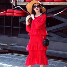 Robes de fête 2024 Mode d'automne d'été Personnalisez les femmes décontractées plus taille 3xs-10xl maxi long mousseline vestido dames gâteau