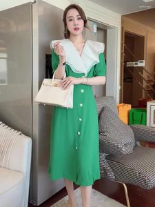 Robes de fête 2024 Âge de la mode d'été réduisant la robe verte à ébauche