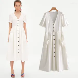 Robes de fête 2024 Robe lâche en coton pour femmes de la mode d'été