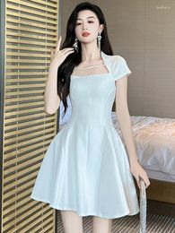 Feestjurken 2024 Zoete Girly Dames Franse korte jurk Elegant witte swing baljurk Femme Prom Vestidos Mujer Holiday Dating Kleding
