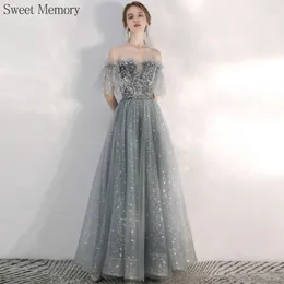 Robes de fête 2024 Sweet Memory Formel Occasion pour le mariage femme élégante sexy bateau couche robe de soirée fille fille de bal anniversaire