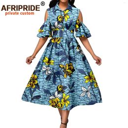Vestidos de fiesta Afripride Tailor Made African Dashiki Vestido para mujeres Medias mangas de mediana edad de verano Casual A2225065