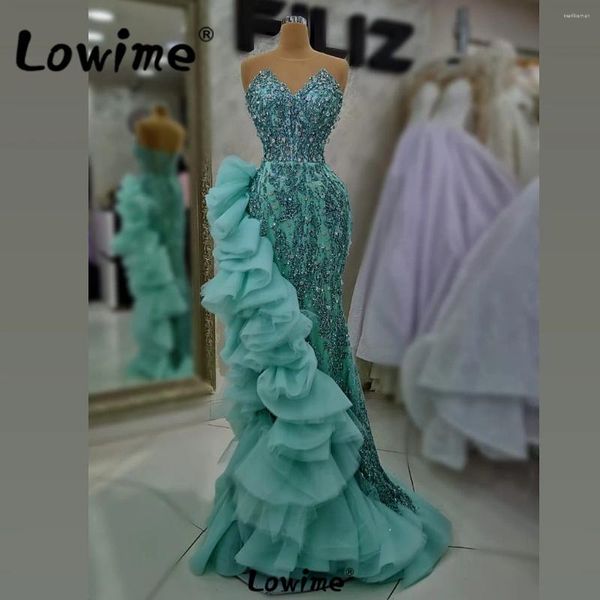 Robes de fête Roufles arabes sirène longue bal 2024 cristaux chérie occasion formelle robes de mariage robe robe