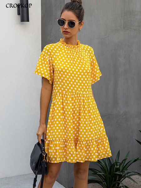 Robes de fête robe noire polka-buts femmes d'été de soleil d'été