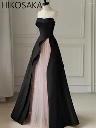 Robes de soirée robe de soirée noire sans manches longue sueur dame fille femmes princesse demoiselle d'honneur Banquet robe de bal 2024