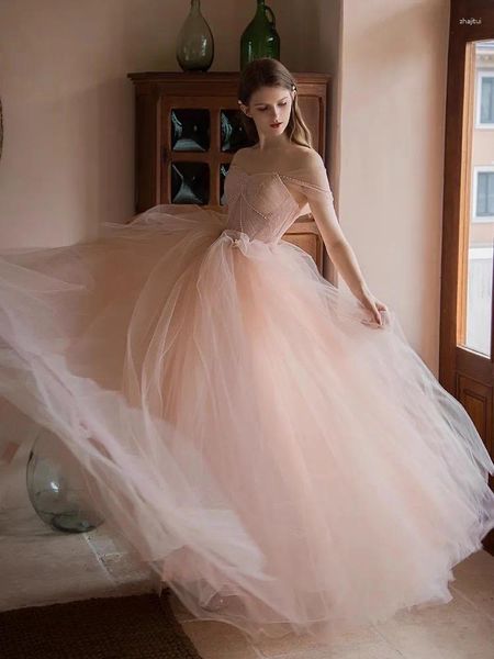 Robes de fête rougir le soir sans bretelles hautes hautes à lacets couches arrière en tulle avec perle belle robe de bal