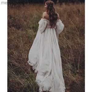 Robes de soirée Boho hors de l'épaule princesse robe de mariée chérie appliqué manches bouffantes robe de mariée A-ligne dos nu pour robe de mariée 2021 T230502