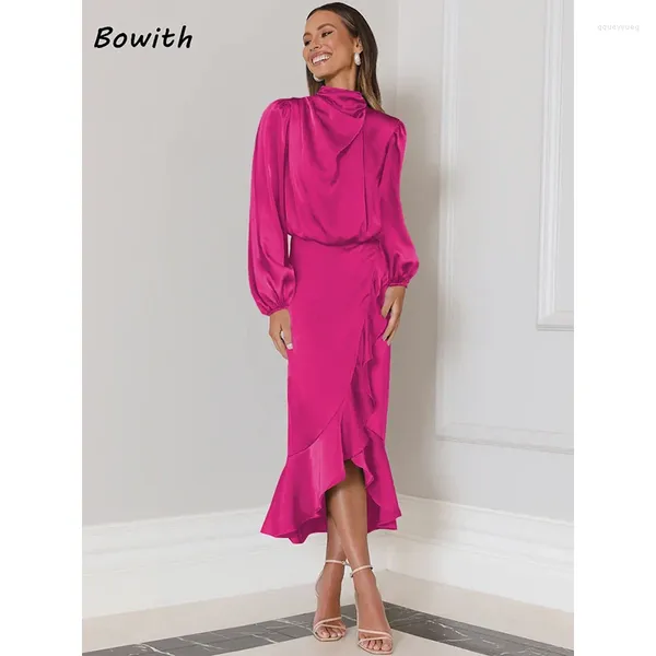 Robes de fête Robe de mariée Bowith Evenant Cocktail à manches longues élégantes pour femmes Prom 2024 GALA D'HIIR AUT