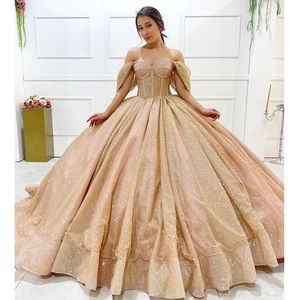 Vestidos de fiesta Champagne Ball Gown Quinceanera Sweetheart Prom Vestidos de graduación Lace Up Corset Princess Sweet 15 16 Dress Vestidos 230221