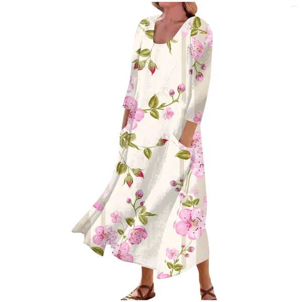 Robes de soirée vêtements pour femmes vacances à la mode décontracté fleur florale imprimé robe d'été vente élégant et design de mode robes