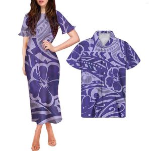 Vestidos de fiesta Cumagical Lo último en azul real Pareja 2 piezas Conjunto Ropa casual 5xl Camisa con botones Hombre Match Mujeres Ruffled Bodycon Maxi Elegant