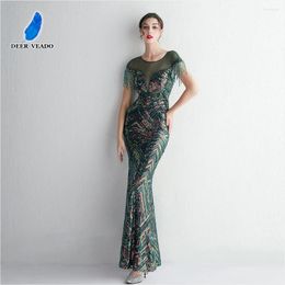 Feestjurken Deerveado Avond Women Elegante luxe kralen pailletten Maxi Dress 2024 Mermaid Formele gelegenheid