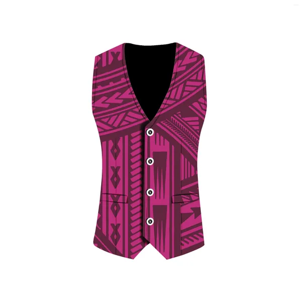 Design de robes de fête 2024 Polynésien Polynésien Tribal Imprimé Business Business Vest Casual Robe Single Button Slim Fit Waigcoat