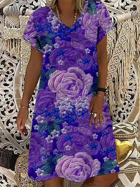 Robe de soirée Vintage pour femmes, imprimé Floral Totem, chemise plissée, simple boutonnage, Graffiti, Chic, ligne A, Midi 6XL