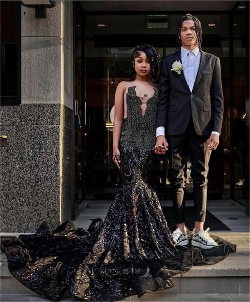 Vestidos de fiesta elegantes lentejuelas de lentejuelas de la sirena