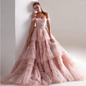 Feestjurken Fashion Ball Jurk Evening Off the Shoulder Corset gelaagde gezwollen Tule Tule Long Wedding Prom Dress Luxury Plus Size 2023