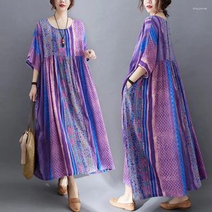 Robes de soirée Robe de mode Femmes Robe longue traditionnelle Kurties Saree Inde Pakistan Vêtements Musulman Bohème Casual Coton Maxi Robe