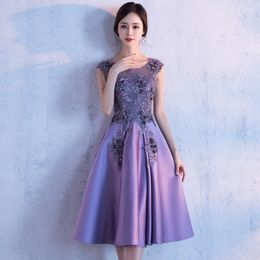 Feestjurken mode paarse avondjurk appliques bloem mouwloze o-neck banket feestjurk robe de soiree haute couture 230504