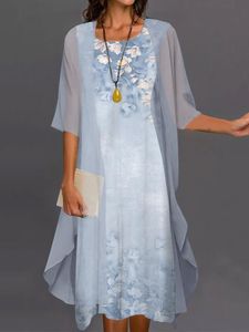 Feestjurken mode dames kleden zomer mouwloze o-neck print losse vest sjaal elegante casual dame tweedelige set dressparty