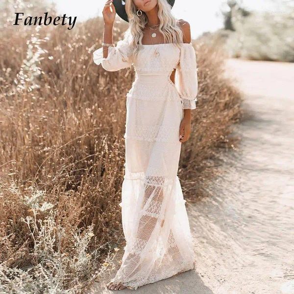 Robes de fête femme boho mince robe de mariée vestide de plage