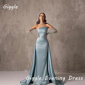 Feestjurken giechelen satijnen zeemeermin strapless mouwloze formele elegante prom-jurk vloer-lengte luxe avond voor vrouwen 2024
