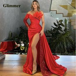 Robes de fête Glimmer Chimering Evening Feather Formal Robes de bal Couleurs personnalisables Couleurs Abendkleider Vestidos de Gala pour les femmes 2024