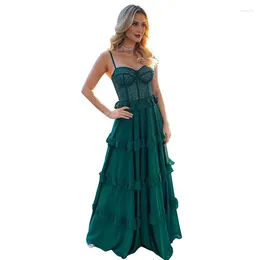 Robes de fête Green Murffon Prom Spaghetti Strap chérie sexy