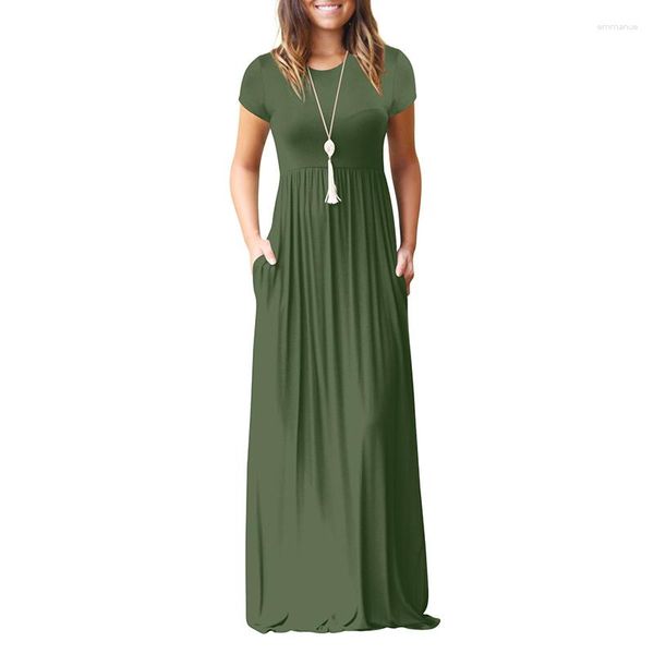 Robes de soirée vert surdimensionné couture ample Super longue robe fadeur confortable femmes jupon Slim Fit décontracté Vestido