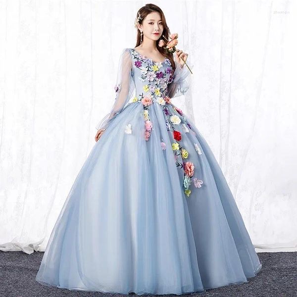 Robes de fête Guxqd Robe de bal élégante Femmes Quinceanera Tulle 3d Fleurs Prom Birthday Robes Occasion formelle