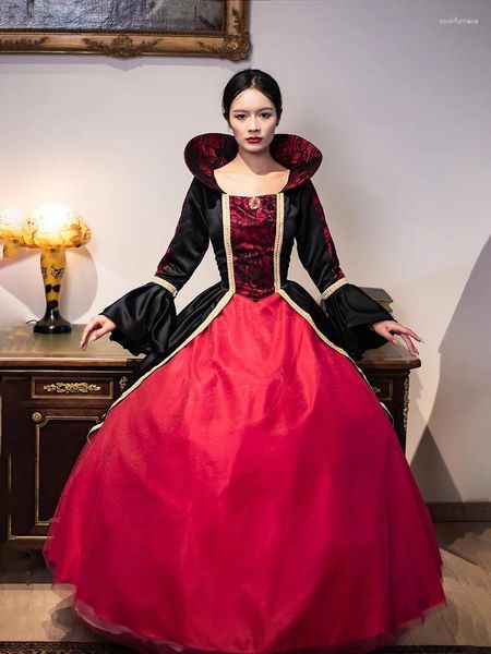 Robes de fête Guxqd Gothic Ball Robe Médievale Cour du soir Théâtre Renaissance Rimes de bal Masquerade Halloween