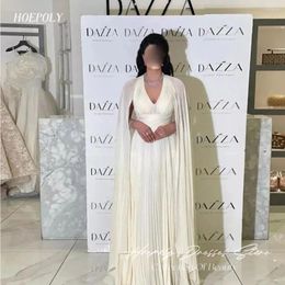 Robes de soirée Hoepoly élégante formelle col en V robe de soirée plissée pour femme Style d'été mode simple robe de bal chic en 2024