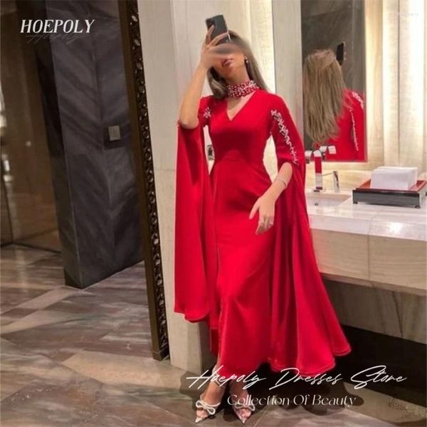 Robes de fête Hoepoly Elegant V Neck Robe de soirée Forme pour la femme Summer Fashion Simple Classy Long Robe de bal en 2024