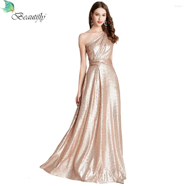 Vestidos de fiesta Homecoming Nude BeaTify Maxi Sexy Sequin Vestido de una sola vez