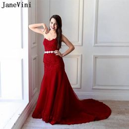 Vestidos de fiesta Janevini Borgoi Dubai Long Prom 2024 Sweetheart Lace Appliques Beading Tulle Mermaid Formal Gowns Gala Jurk