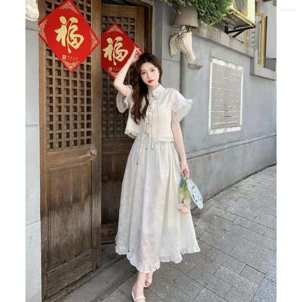 Robes de soirée Japonais Streetwearmaxi Es pour femmes Rsvppap Officials Store Huai Sweet Traditionnel Chinois Chic Tops Taille Haute Jupes Tw